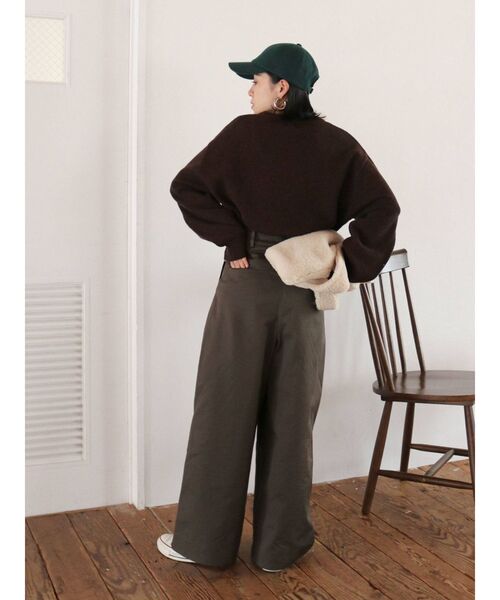 Ungrid（アングリッド）の「ハイウエストワイドパンツ（その他パンツ・レディース・アイボリー/カーキ・SMALL/MEDIUM）」の5枚目の写真