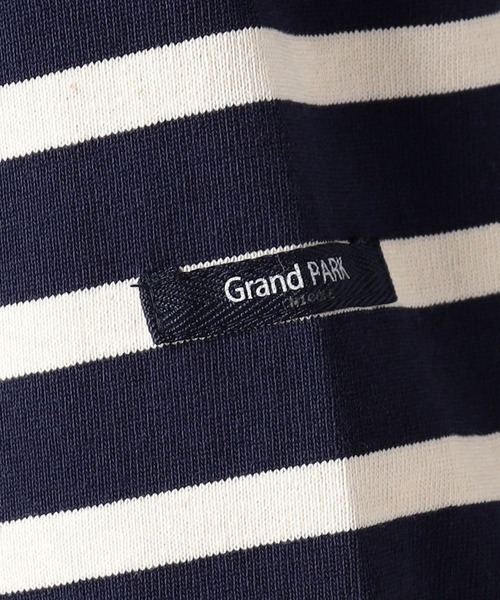 Grand PARK(グランドパーク)の「国産デラヴェ天竺ボーダーカットソー(Tシャツ/カットソー・レディース・ネイビー×ホワイト/ホワイト×ネイビー/カーキ系・FREE)」の11枚目の写真