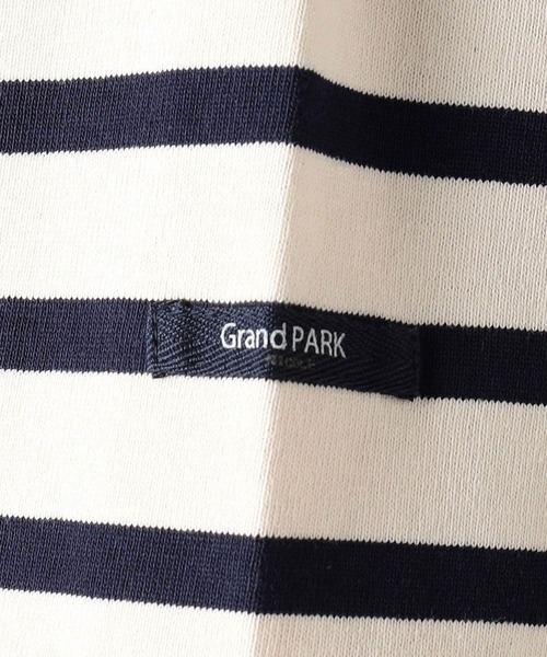 Grand PARK(グランドパーク)の「国産デラヴェ天竺ボーダーカットソー(Tシャツ/カットソー・レディース・ネイビー×ホワイト/ホワイト×ネイビー/カーキ系・FREE)」の12枚目の写真