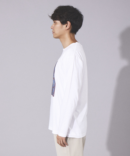 ABAHOUSE（アバハウス）の「【LEIN】フロント プリント ロングスリーブ Tシャツ（Tシャツ/カットソー・メンズ・ホワイト/ホワイト系その他2/ホワイト系その他・48/46/44）」の6枚目の写真