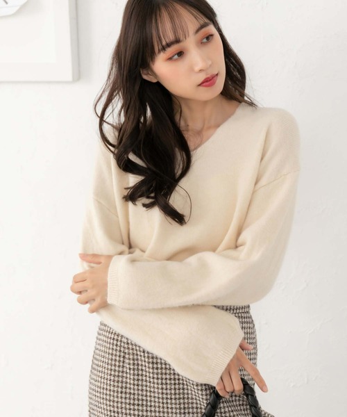 fifth(フィフス)の「ベーシックルーズニット(ニット/セーター・レディース・ライトグリーン/アイボリー/ブラック・M)」の14枚目の写真