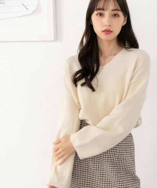 fifth(フィフス)の「ベーシックルーズニット(ニット/セーター・レディース・ライトグリーン/アイボリー/ブラック・M)」の15枚目の写真