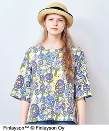 Finlayson×シロップ.ゆったりシルエットの六分袖Tシャツ〈クキンタ〉