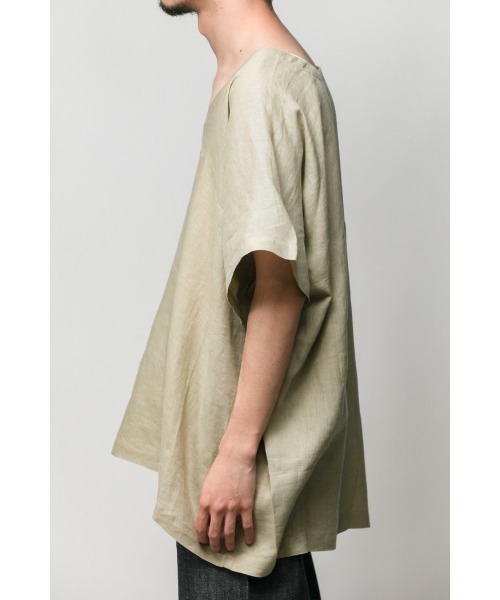 Badhiya（バディ―ヤ）の「Vneck pullover-linen（Tシャツ/カットソー・メンズ・ブラック/グリーン・FREE）」の11枚目の写真