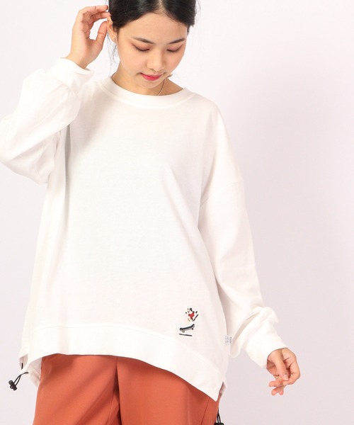 Quelle Chance(ケルシャンス)の「Quelle chance ワンポイント刺繍スケボーネコプルオーバー(Tシャツ/カットソー・レディース・ネイビー/ベージュ/グリーン/アイボリー系・M/L)」の15枚目の写真