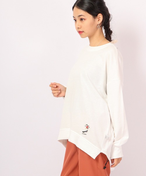Quelle Chance(ケルシャンス)の「Quelle chance ワンポイント刺繍スケボーネコプルオーバー(Tシャツ/カットソー・レディース・ネイビー/ベージュ/グリーン/アイボリー系・M/L)」の16枚目の写真
