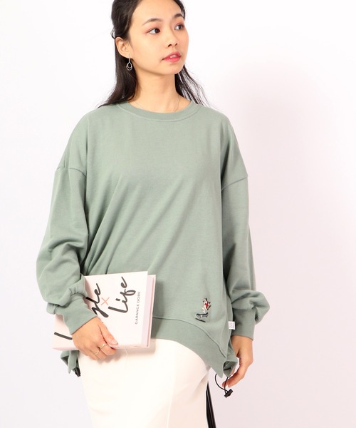 Quelle Chance(ケルシャンス)の「Quelle chance ワンポイント刺繍スケボーネコプルオーバー(Tシャツ/カットソー・レディース・ネイビー/ベージュ/グリーン/アイボリー系・M/L)」の21枚目の写真
