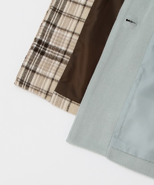 petit main（プティマイン）の「【リンク】チェスターコート（ダッフルコート・キッズ・ライトブルー/マルチ・S/M/L）」の12枚目の写真