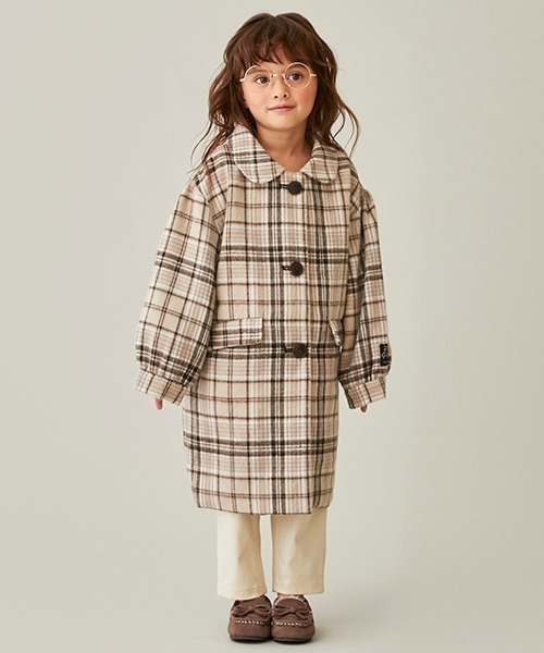 petit main（プティマイン）の「【リンク】チェスターコート（ダッフルコート・キッズ・ライトブルー/マルチ・S/M/L）」の15枚目の写真