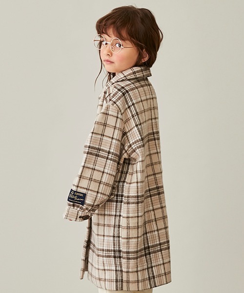 petit main（プティマイン）の「【リンク】チェスターコート（ダッフルコート・キッズ・ライトブルー/マルチ・S/M/L）」の16枚目の写真