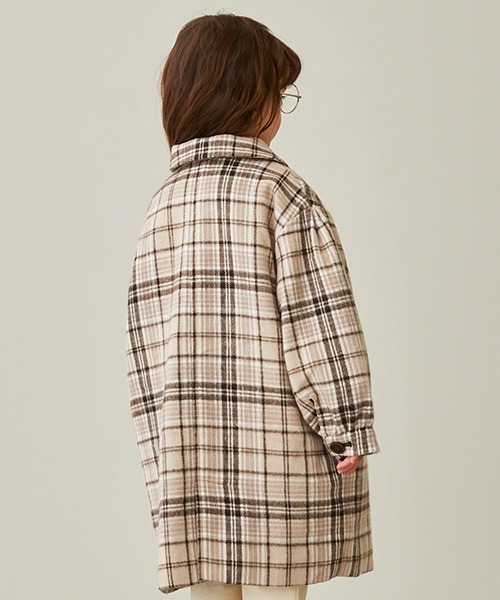 petit main（プティマイン）の「【リンク】チェスターコート（ダッフルコート・キッズ・ライトブルー/マルチ・S/M/L）」の17枚目の写真