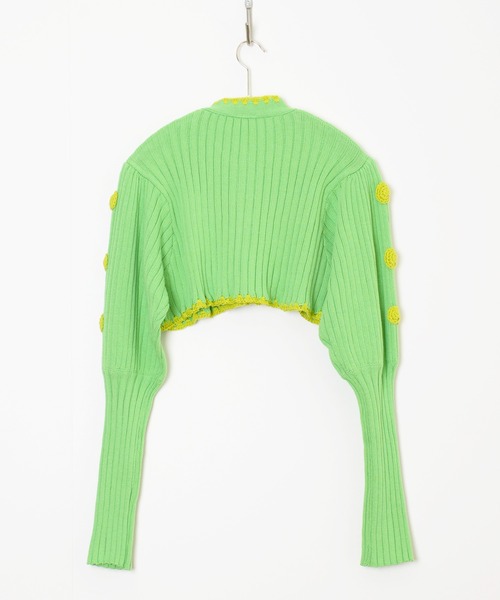 HOLIDAY（ホリデイ）の「RIBBON CROPPED KNIT CARDIGAN リボンクロップドニットカーディガン（ニット/セーター・レディース・パープル/グリーン・ONE SIZE）」の12枚目の写真