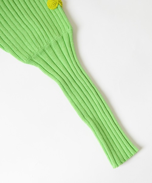HOLIDAY（ホリデイ）の「RIBBON CROPPED KNIT CARDIGAN リボンクロップドニットカーディガン（ニット/セーター・レディース・パープル/グリーン・ONE SIZE）」の5枚目の写真