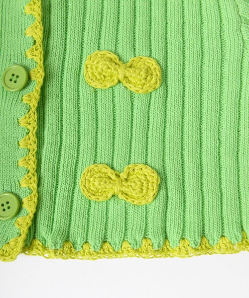 HOLIDAY（ホリデイ）の「RIBBON CROPPED KNIT CARDIGAN リボンクロップドニットカーディガン（ニット/セーター・レディース・パープル/グリーン・ONE SIZE）」の17枚目の写真