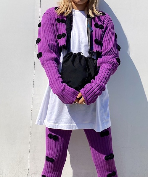 HOLIDAY（ホリデイ）の「RIBBON CROPPED KNIT CARDIGAN リボンクロップドニットカーディガン（ニット/セーター・レディース・パープル/グリーン・ONE SIZE）」の20枚目の写真
