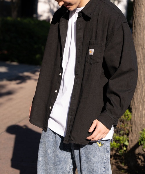 （What it isNt）ART BY MARKGONZALES（ワットイットイズント）の「(what it isNT) ART BY MARK GONZALES / オーバーサイズ ボタンダウン コットンシャツ（シャツ/ブラウス・メンズ・ブラック/ワンウォッシュ・M/L/XL）」の3枚目の写真