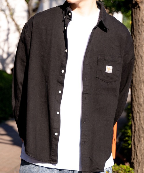 （What it isNt）ART BY MARKGONZALES（ワットイットイズント）の「(what it isNT) ART BY MARK GONZALES / オーバーサイズ ボタンダウン コットンシャツ（シャツ/ブラウス・メンズ・ブラック/ワンウォッシュ・M/L/XL）」の7枚目の写真