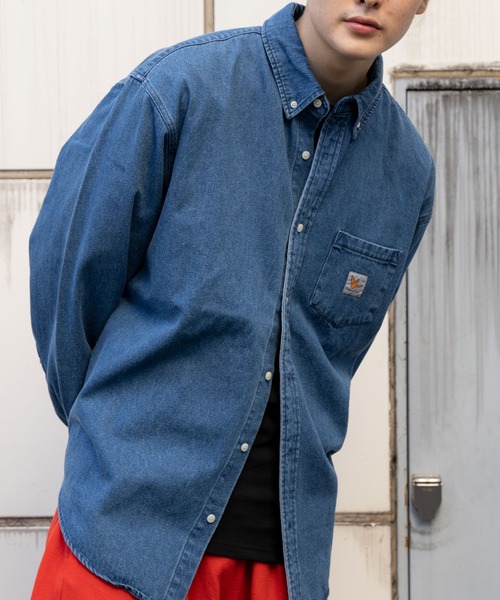 （What it isNt）ART BY MARKGONZALES（ワットイットイズント）の「(what it isNT) ART BY MARK GONZALES / オーバーサイズ ボタンダウン コットンシャツ（シャツ/ブラウス・メンズ・ブラック/ワンウォッシュ・M/L/XL）」の12枚目の写真