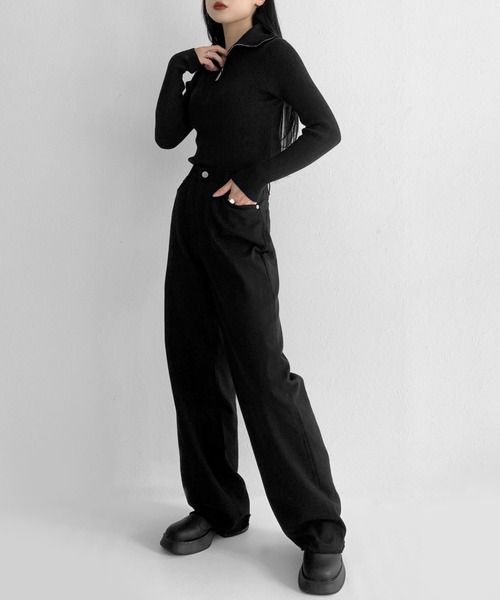 LVEU.(ラブユ.)の「【LVEU.】バックダメージデザインデニム / ダメージデニム ブラックデニム ストレートデニム ブラック(デニムパンツ・レディース・ブラック・FREE)」の13枚目の写真