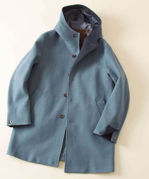 MEN'S MELROSE(メンズメルローズ)の「ジャージーメルトンフーデッドコート ◆追加◆(その他アウター・メンズ・ブラウン/ブルー/グレイッシュベージュ/ネイビー・2/3/4)」の4枚目の写真