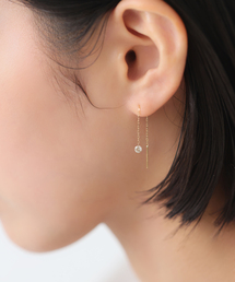 ホールダイヤアメリカンピアス K18（両耳）