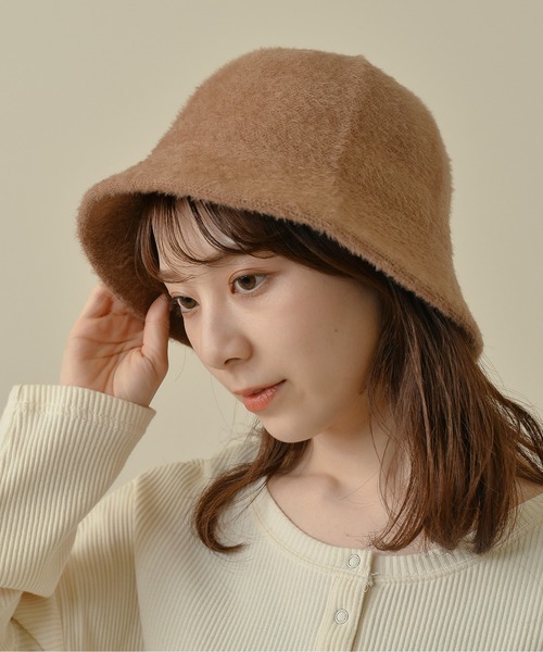 Monocoro toppi(モノコロトッピ)の「シャギー ふわふわ シンプル バケットハット(ハット・レディース・ブラック/アイボリー/ブラウン・フリー)」の1枚目の写真