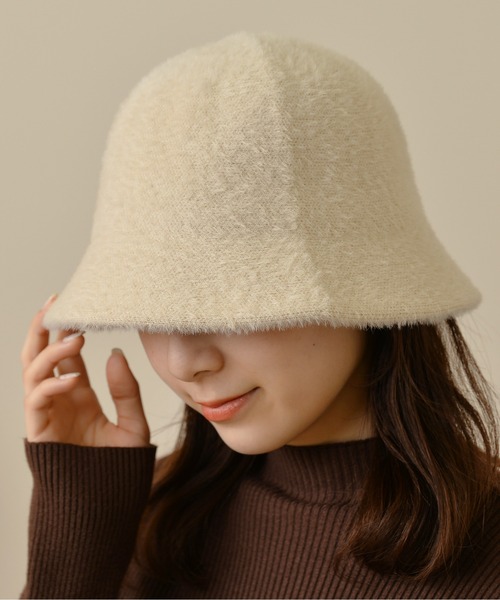 Monocoro toppi(モノコロトッピ)の「シャギー ふわふわ シンプル バケットハット(ハット・レディース・ブラック/アイボリー/ブラウン・フリー)」の2枚目の写真