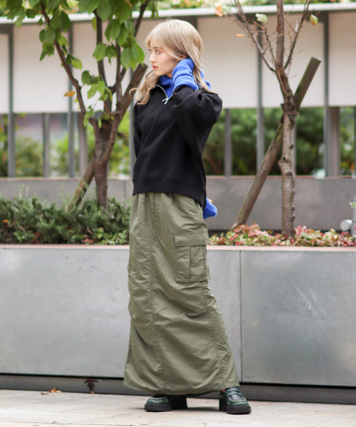 JOINT WORKS（ジョイントワークス）の「《追加》 カーゴマキシスカート（スカート・レディース・ブラック/カーキ・SMALL/MEDIUM）」の5枚目の写真