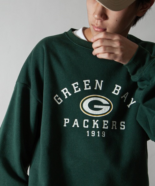 NBA/NFL/NHL/MLB（エヌビーエーエヌエフエルエヌエイチエルエムエルビー）の「【NFL】チームロゴクルーネックスウェット（スウェット・メンズ・ネイビー/オフホワイト/ネイビー系/グリーン/ワインレッド・MEDIUM/LARGE/X-LARGE）」の3枚目の写真