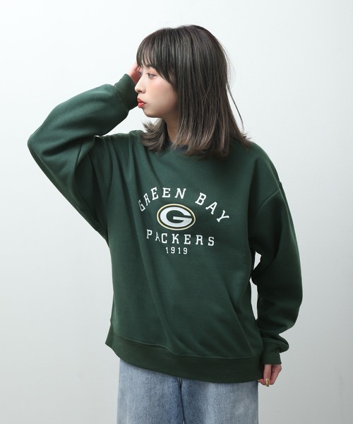 NBA/NFL/NHL/MLB（エヌビーエーエヌエフエルエヌエイチエルエムエルビー）の「【NFL】チームロゴクルーネックスウェット（スウェット・メンズ・ネイビー/オフホワイト/ネイビー系/グリーン/ワインレッド・MEDIUM/LARGE/X-LARGE）」の8枚目の写真