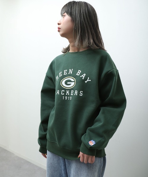 NBA/NFL/NHL/MLB（エヌビーエーエヌエフエルエヌエイチエルエムエルビー）の「【NFL】チームロゴクルーネックスウェット（スウェット・メンズ・ネイビー/オフホワイト/ネイビー系/グリーン/ワインレッド・MEDIUM/LARGE/X-LARGE）」の6枚目の写真