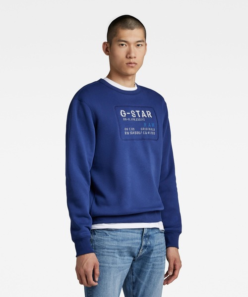 G-STAR(ジースター)の「ORIGINALS SWEATER/ロゴスウェット(スウェット・メンズ・ブルー/ダークブラック/ライトグレー/レッド・SMALL/MEDIUM/LARGE/X-LARGE/X-SMALL)」の12枚目の写真
