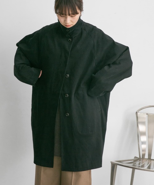 KBF（ケイビーエフ）の「ハーフバルカラーコート（その他アウター・レディース・ブラック/ベージュ・ONE）」の6枚目の写真