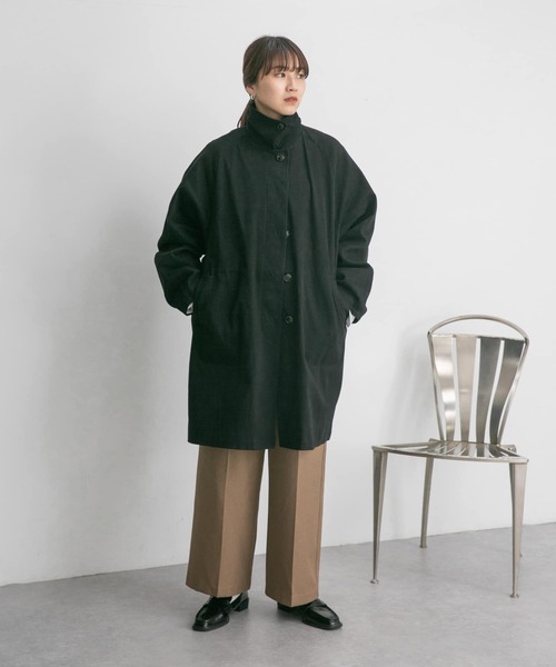 KBF（ケイビーエフ）の「ハーフバルカラーコート（その他アウター・レディース・ブラック/ベージュ・ONE）」の8枚目の写真