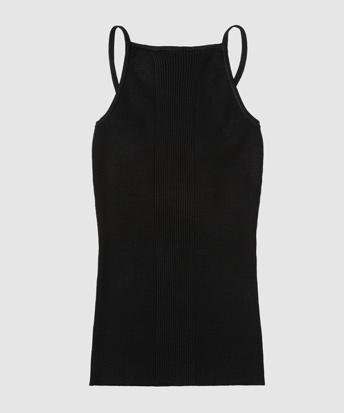 LOW CLASSIC(ロウ クラシック)の「HALTER NECK SLEEVELESS KNIT(キャミソール・レディース・ブラック・S/M)」の1枚目の写真