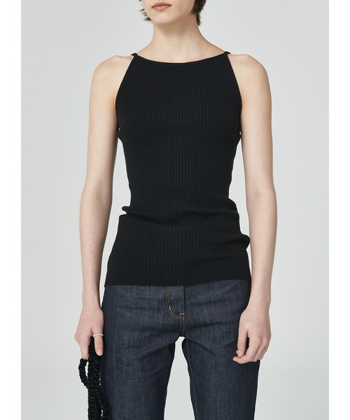 LOW CLASSIC(ロウ クラシック)の「HALTER NECK SLEEVELESS KNIT(キャミソール・レディース・ブラック・S/M)」の4枚目の写真