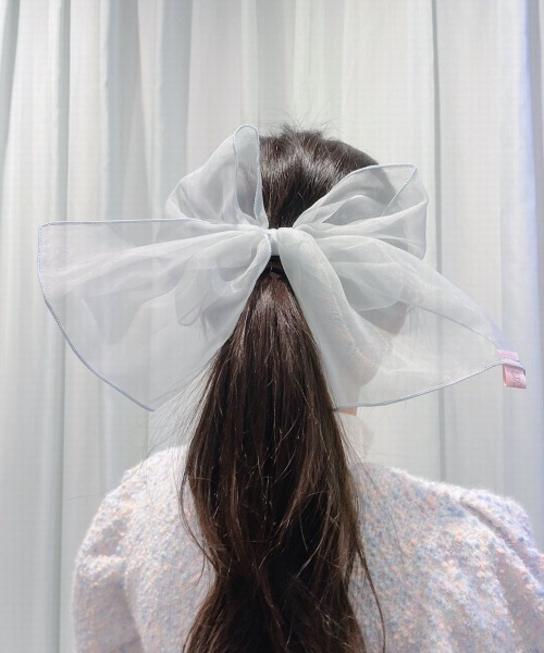 lilLilly（リルリリー）の「オーガンジーリボンヘアゴム（ヘアゴム・レディース・ブラック/ホワイト/ブルー・FREE）」の15枚目の写真