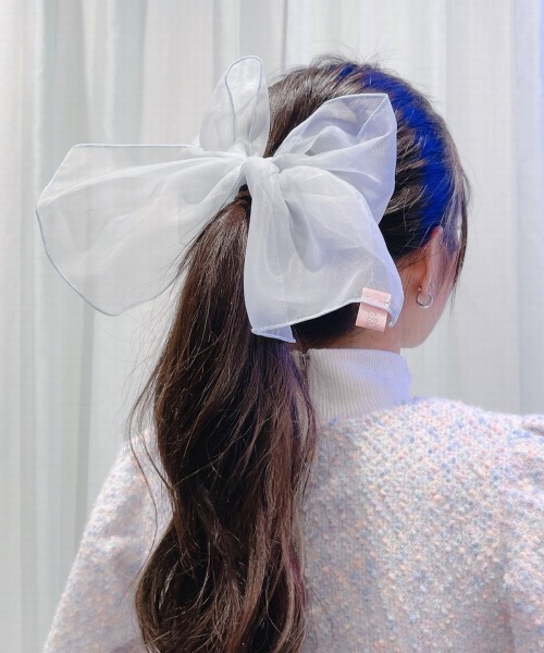 lilLilly（リルリリー）の「オーガンジーリボンヘアゴム（ヘアゴム・レディース・ブラック/ホワイト/ブルー・FREE）」の14枚目の写真