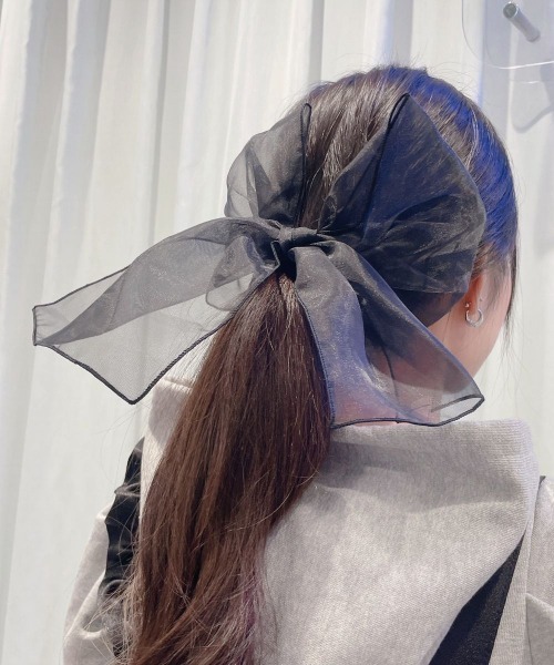 lilLilly（リルリリー）の「オーガンジーリボンヘアゴム（ヘアゴム・レディース・ブラック/ホワイト/ブルー・FREE）」の16枚目の写真