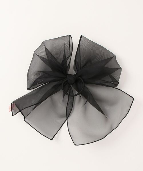 lilLilly（リルリリー）の「オーガンジーリボンヘアゴム（ヘアゴム・レディース・ブラック/ホワイト/ブルー・FREE）」の7枚目の写真