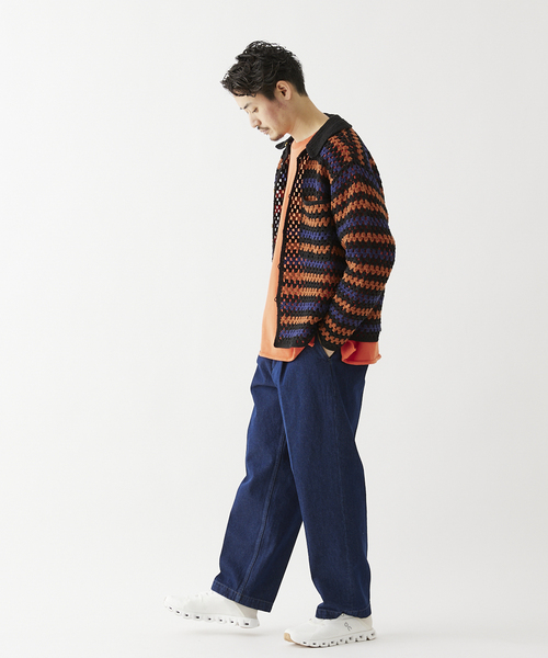 JOURNAL STANDARD relume（ジャーナルスタンダード　レリューム）の「CALIFORNIA クロシェアミ ニットカーディガン "BORDER"（カーディガン/ボレロ・メンズ・ブラック/アイボリー/パープル・MEDIUM/LARGE）」の19枚目の写真
