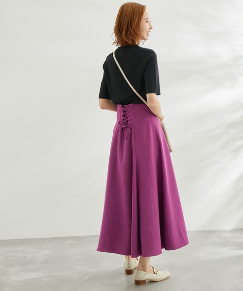 ROPE' PICNIC（ロペピクニック）の「【WEB限定カラー:クリーム】Beauty knit/ハーフスリーブニットプルオーバー（ニット/セーター・レディース・オレンジ系その他/ホワイト系その他5/クリーム/イエロー系その他/ライトグリーン/ターコイズブルー/オフホワイト/ブラウン/ブラック・38）」の12枚目の写真