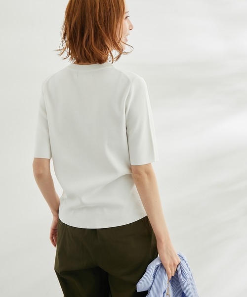 ROPE' PICNIC（ロペピクニック）の「【WEB限定カラー:クリーム】Beauty knit/ハーフスリーブニットプルオーバー（ニット/セーター・レディース・オレンジ系その他/ホワイト系その他5/クリーム/イエロー系その他/ライトグリーン/ターコイズブルー/オフホワイト/ブラウン/ブラック・38）」の14枚目の写真