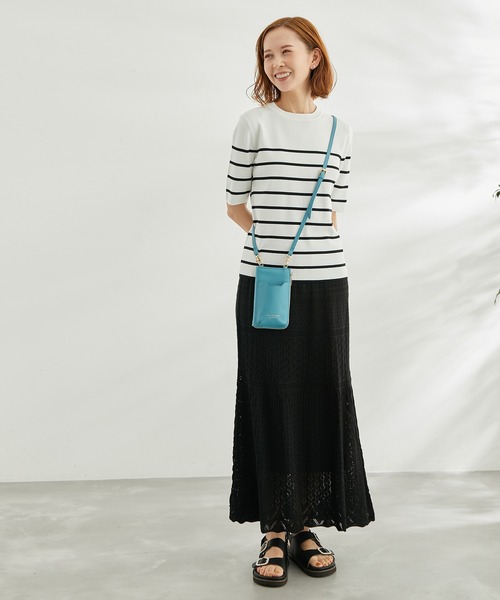ROPE' PICNIC（ロペピクニック）の「【WEB限定カラー:クリーム】Beauty knit/ハーフスリーブニットプルオーバー（ニット/セーター・レディース・オレンジ系その他/ホワイト系その他5/クリーム/イエロー系その他/ライトグリーン/ターコイズブルー/オフホワイト/ブラウン/ブラック・38）」の18枚目の写真