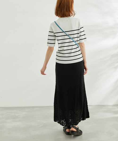 ROPE' PICNIC（ロペピクニック）の「【WEB限定カラー:クリーム】Beauty knit/ハーフスリーブニットプルオーバー（ニット/セーター・レディース・オレンジ系その他/ホワイト系その他5/クリーム/イエロー系その他/ライトグリーン/ターコイズブルー/オフホワイト/ブラウン/ブラック・38）」の19枚目の写真