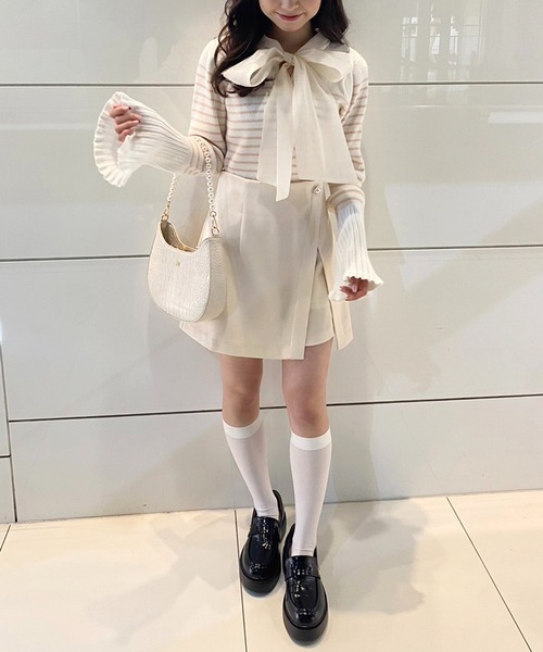 one after another NICE CLAUP（ワンアフターアナザーナイスクラップ）の「ビジューボタンスカパン　2023SS（その他パンツ・レディース・アイボリー系/ブラック/アイボリー/ホワイト系その他・FREE）」の6枚目の写真