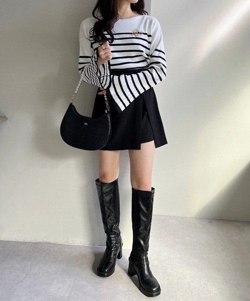 one after another NICE CLAUP（ワンアフターアナザーナイスクラップ）の「ビジューボタンスカパン　2023SS（その他パンツ・レディース・アイボリー系/ブラック/アイボリー/ホワイト系その他・FREE）」の9枚目の写真