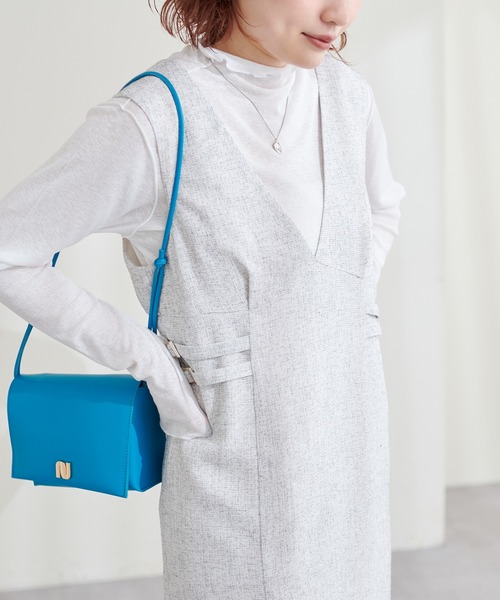 natural couture(ナチュラルクチュール)の「シアーネットハイネックプルオーバー(Tシャツ/カットソー・レディース・オフホワイト/オレンジ/グリーン/ブラック・FREE)」の5枚目の写真