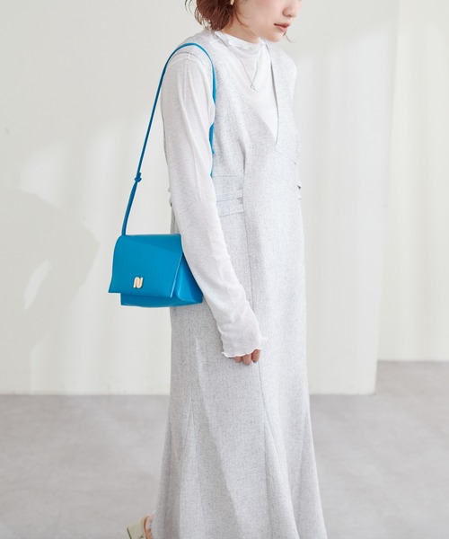 natural couture(ナチュラルクチュール)の「シアーネットハイネックプルオーバー(Tシャツ/カットソー・レディース・オフホワイト/オレンジ/グリーン/ブラック・FREE)」の14枚目の写真