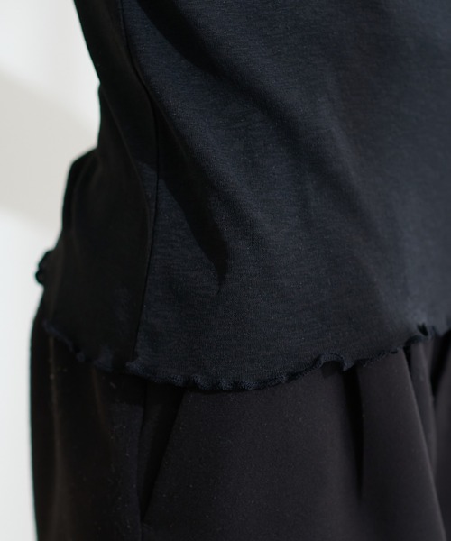 natural couture(ナチュラルクチュール)の「シアーネットハイネックプルオーバー(Tシャツ/カットソー・レディース・オフホワイト/オレンジ/グリーン/ブラック・FREE)」の17枚目の写真